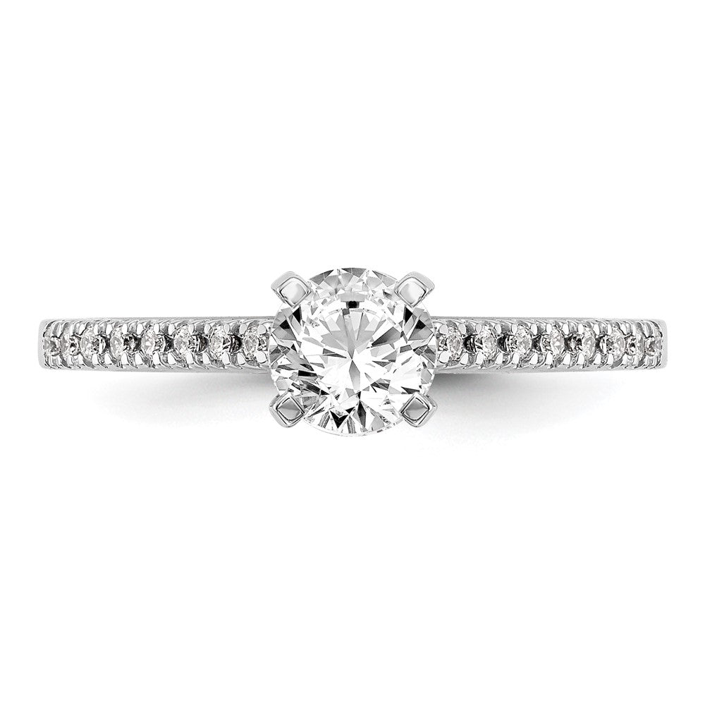14K Weißgold Verlobungsring, Semi-Mount, Krappenfassung, 0,10 ct. Laborgezüchtete Diamanten VS/SI+ G+