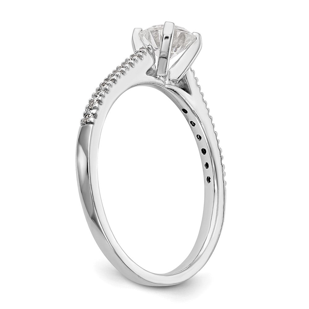 14K Weißgold Verlobungsring, Semi-Mount, Krappenfassung, 0,10 ct. Laborgezüchtete Diamanten VS/SI+ G+