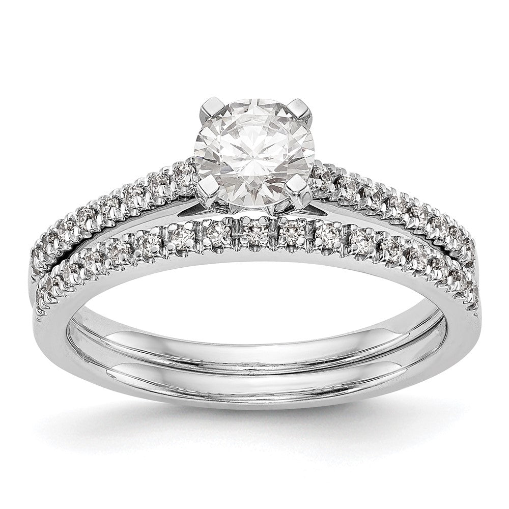 14K Weißgold Verlobungsring, Semi-Mount, Krappenfassung, 0,10 ct. Laborgezüchtete Diamanten VS/SI+ G+