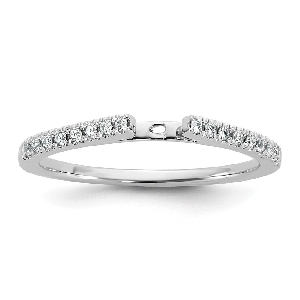 14K Weißgold Verlobungsring, Semi-Mount, Krappenfassung, 0,10 ct. Laborgezüchtete Diamanten VS/SI+ G+