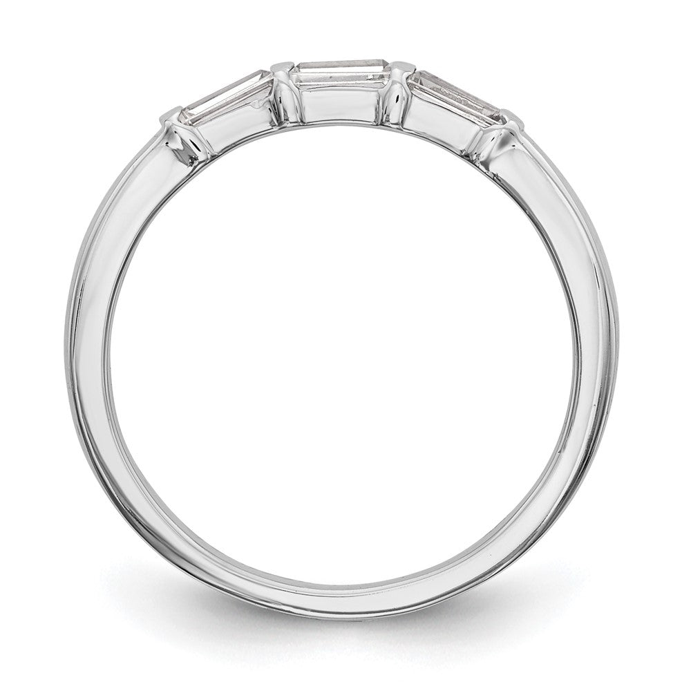14K Weißgold 1/3 Karat Baguette Diamant Komplett Ehering Ring