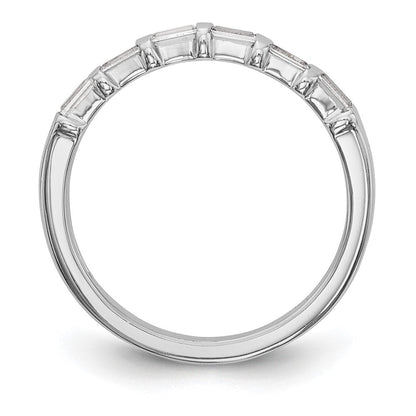 14K Weißgold 1/4 Karat Baguette Diamant Komplett Ehering