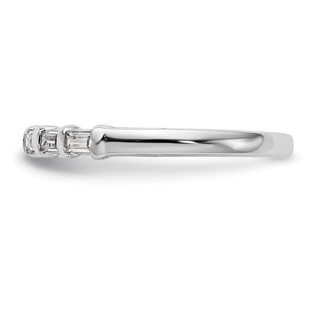 14K Weißgold 1/4 Karat Baguette Diamant Komplett Ehering