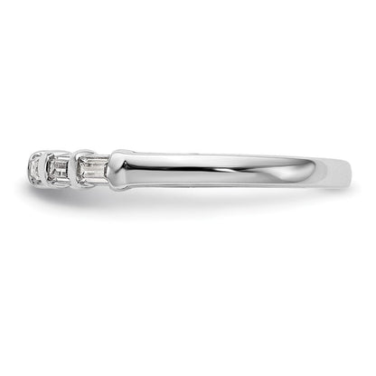 14K Weißgold 1/4 Karat Baguette Diamant Komplett Ehering