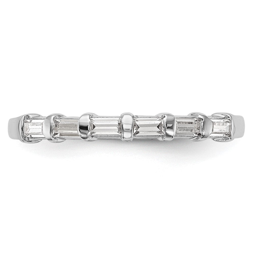 14K Weißgold 1/4 Karat Baguette Diamant Komplett Ehering