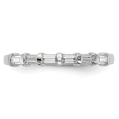 14K Weißgold 1/4 Karat Baguette Diamant Komplett Ehering