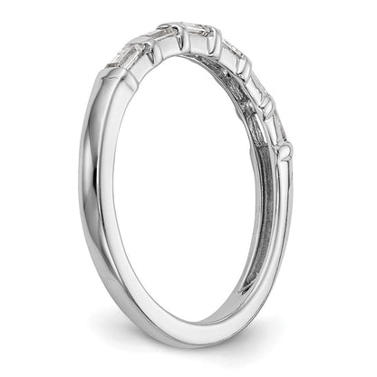14K Weißgold 1/4 Karat Baguette Diamant Komplett Ehering
