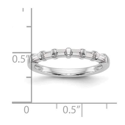 14K Weißgold 1/4 Karat Baguette Diamant Komplett Ehering