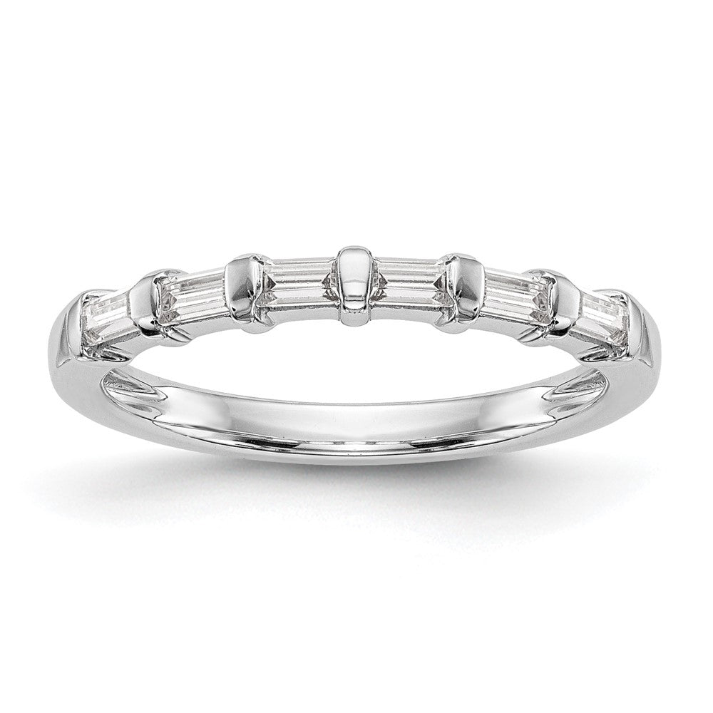 14K Weißgold 1/4 Karat Baguette Diamant Komplett Ehering