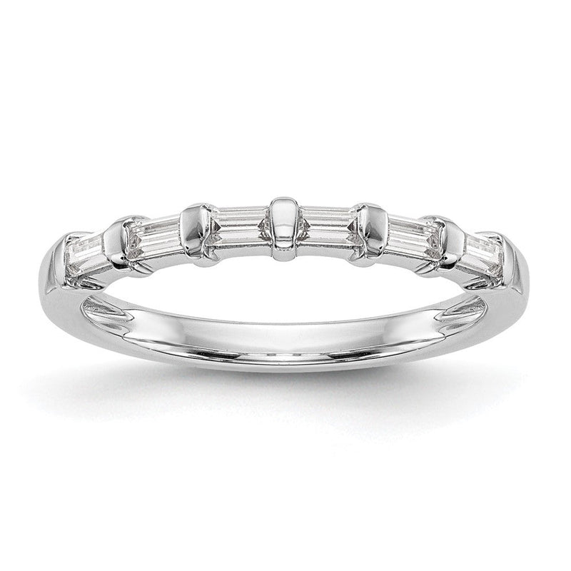 14K Weißgold 1/4 Karat Baguette Diamant Komplett Ehering
