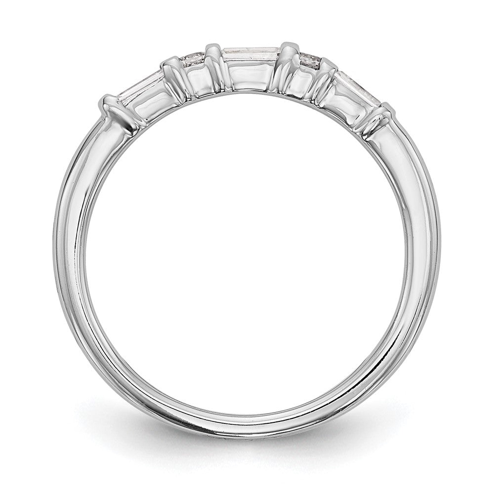 14K Weißgold 1/4 Karat Rund/baguette Diamant Komplett Ehering