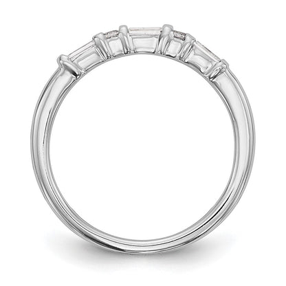 14K Weißgold 1/4 Karat Rund/baguette Diamant Komplett Ehering