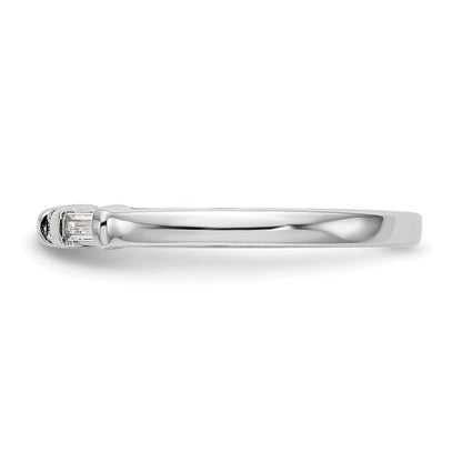 14K Weißgold 1/4 Karat Rund/baguette Diamant Komplett Ehering