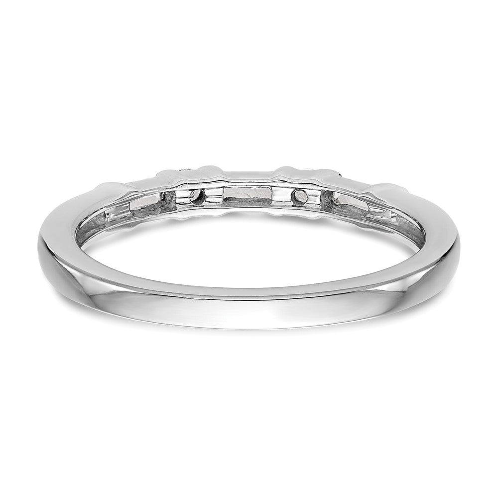 14K Weißgold 1/4 Karat Rund/baguette Diamant Komplett Ehering
