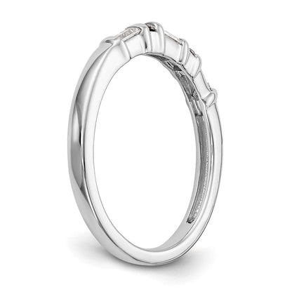 14K Weißgold 1/4 Karat Rund/baguette Diamant Komplett Ehering