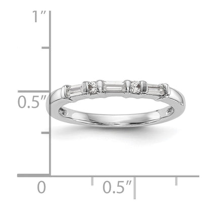 14K Weißgold 1/4 Karat Rund/baguette Diamant Komplett Ehering