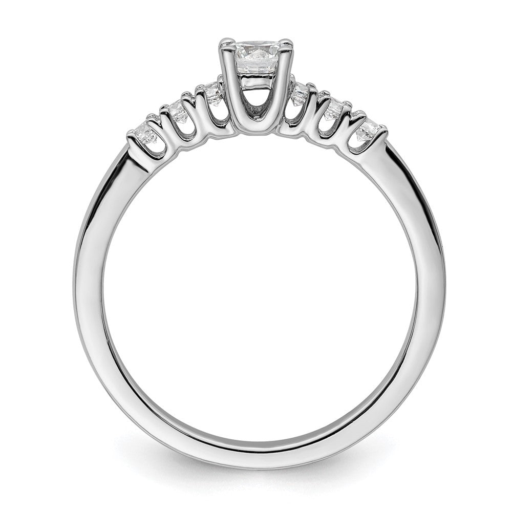14K Weißgold Verlobungsring mit simulierten Diamanten
