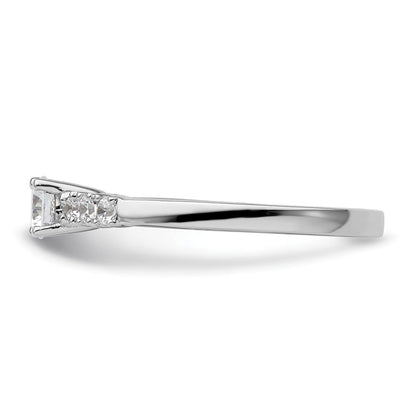 14K Weißgold Verlobungsring mit simulierten Diamanten