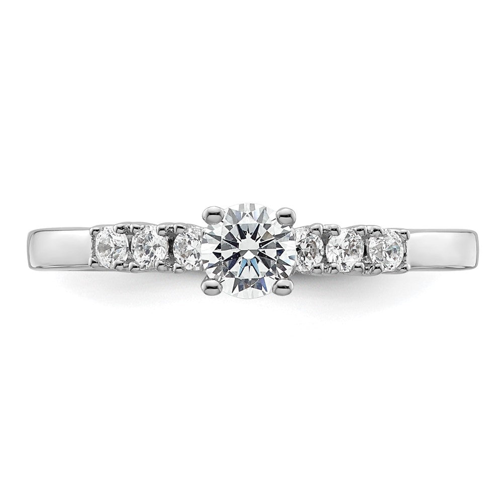 14K Weißgold Verlobungsring mit simulierten Diamanten