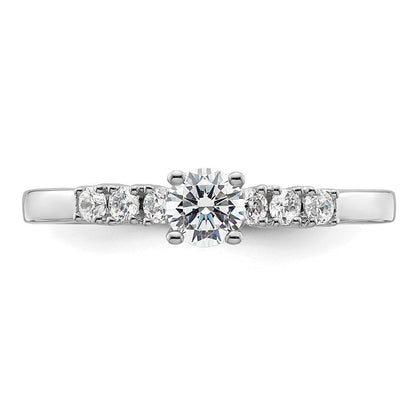 14K Weißgold Verlobungsring mit simulierten Diamanten