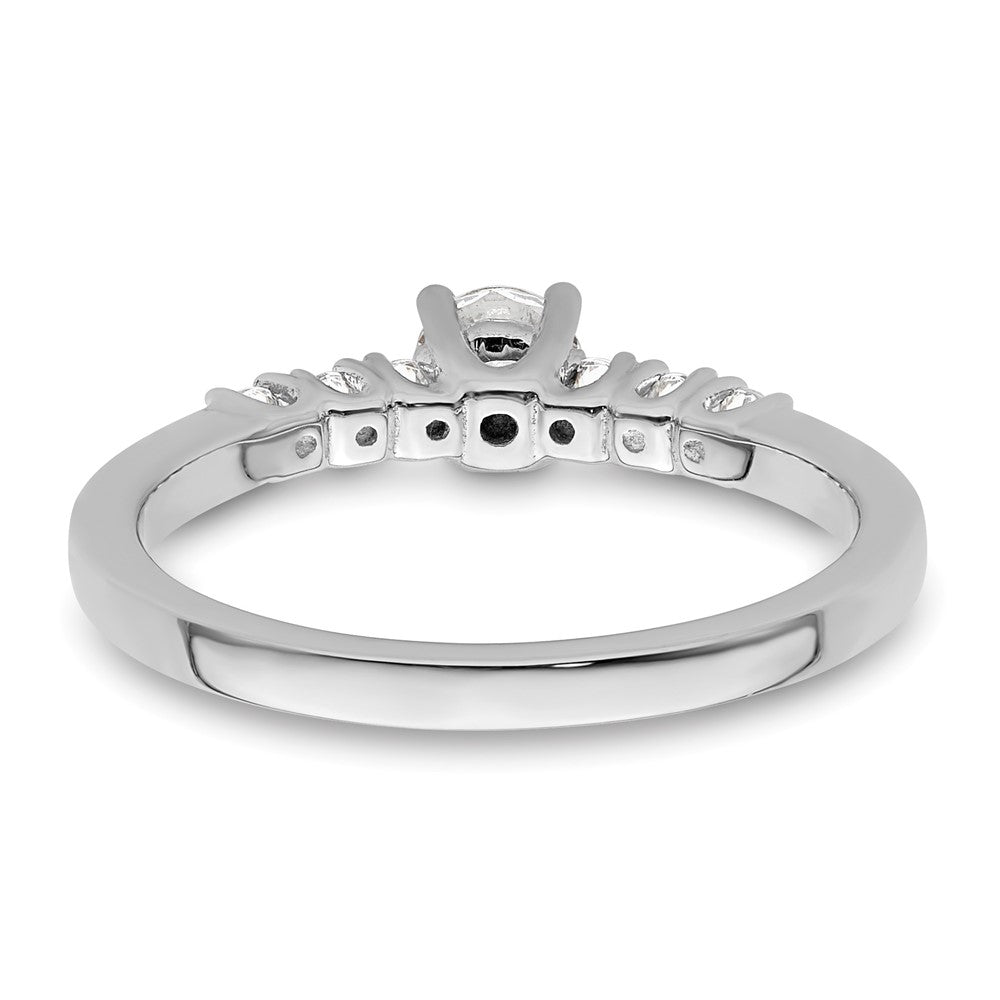 14K Weißgold Verlobungsring mit simulierten Diamanten