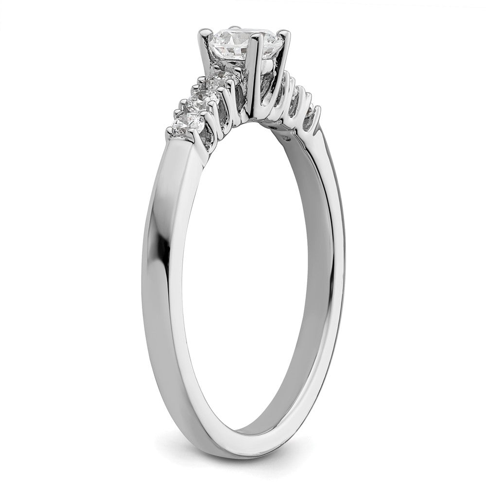 14K Weißgold Verlobungsring mit simulierten Diamanten