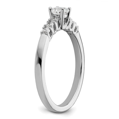 14K Weißgold Verlobungsring mit simulierten Diamanten