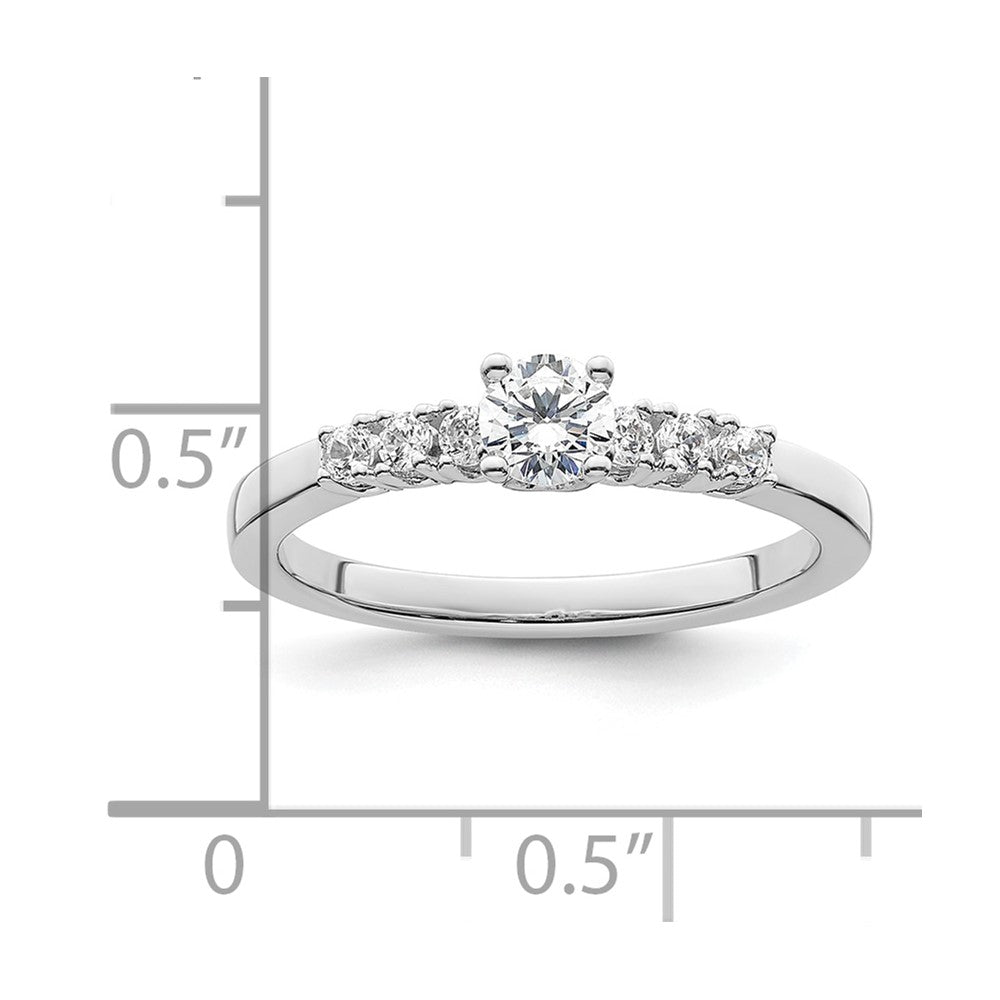 14K Weißgold Verlobungsring mit simulierten Diamanten