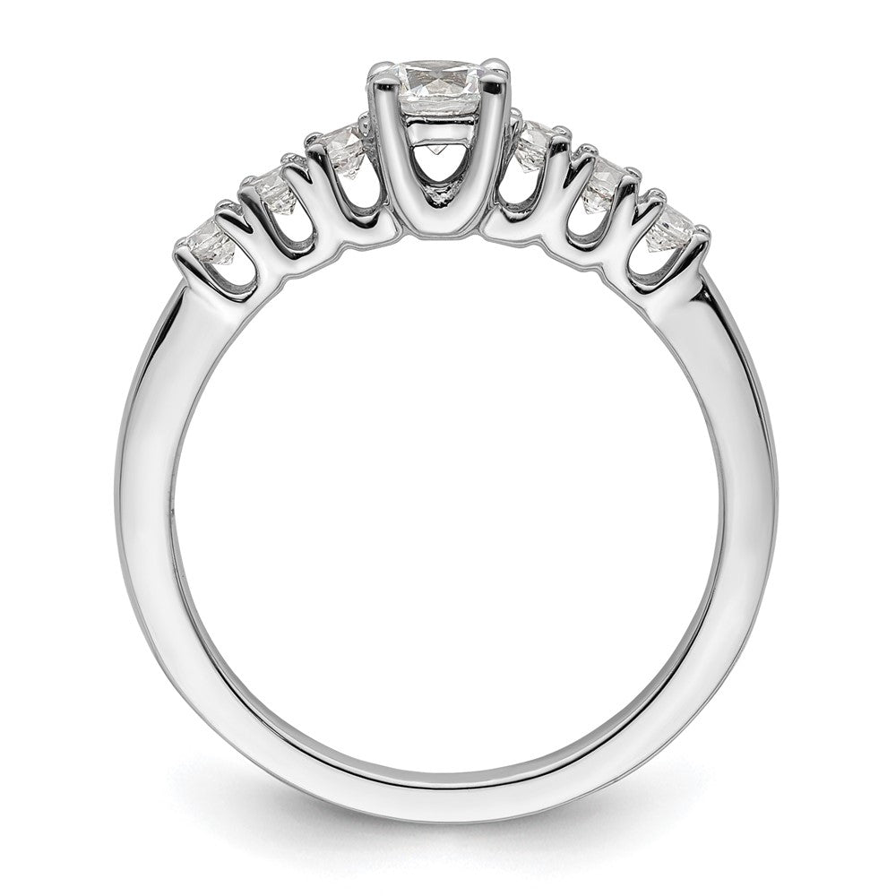 14K Weißgold Verlobungsring mit simulierten Diamanten