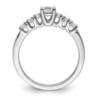 14K Weißgold Verlobungsring mit simulierten Diamanten