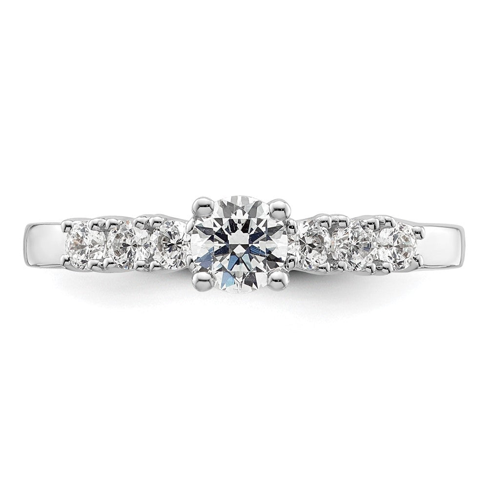 14K Weißgold Verlobungsring mit simulierten Diamanten