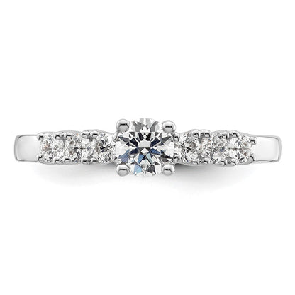 14K Weißgold Verlobungsring mit simulierten Diamanten