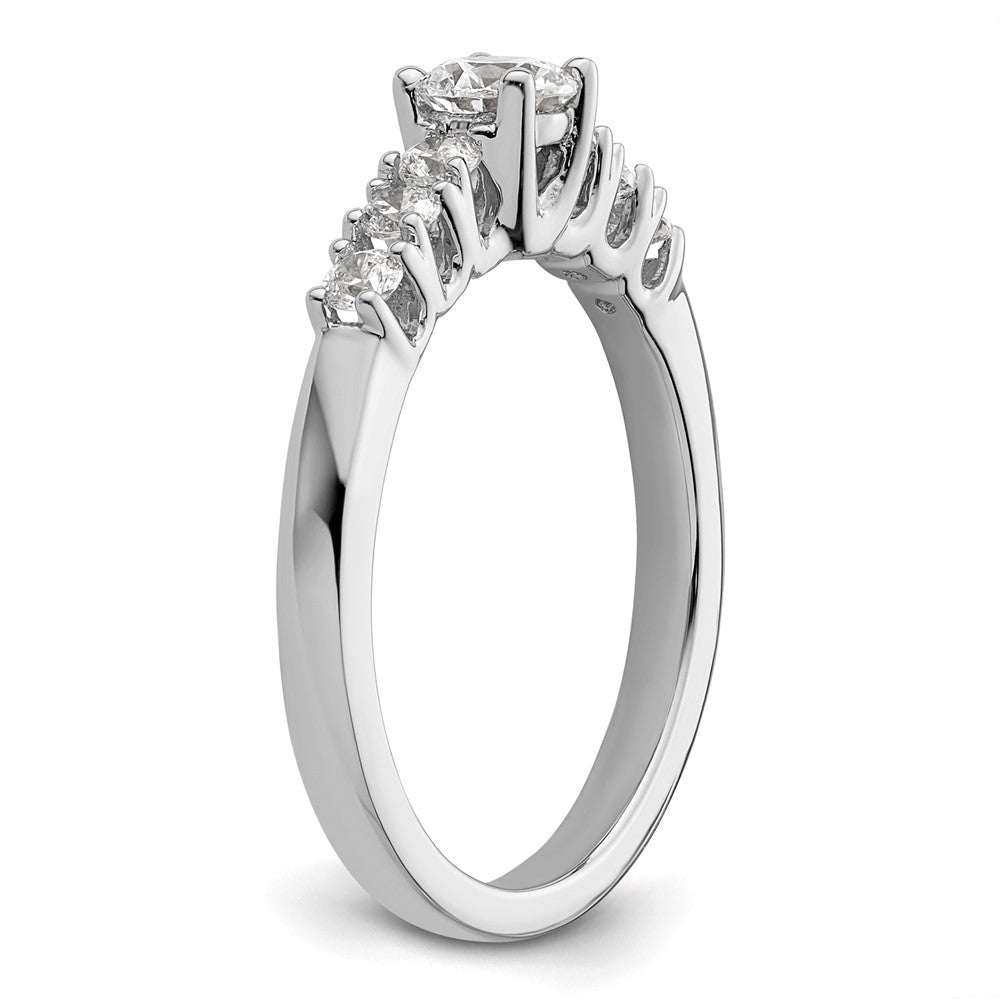 14K Weißgold Verlobungsring mit simulierten Diamanten