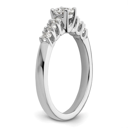 14K Weißgold Verlobungsring mit simulierten Diamanten