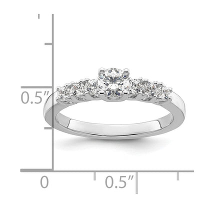 14K Weißgold Verlobungsring mit simulierten Diamanten