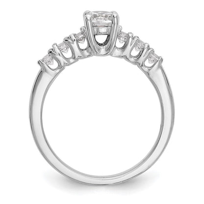 14K Weißgold Verlobungsring mit simuliertem Diamanten
