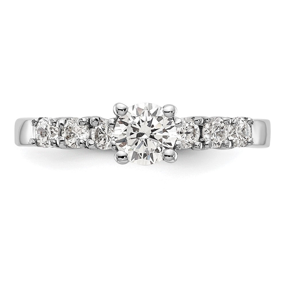 14K Weißgold Verlobungsring mit simuliertem Diamanten