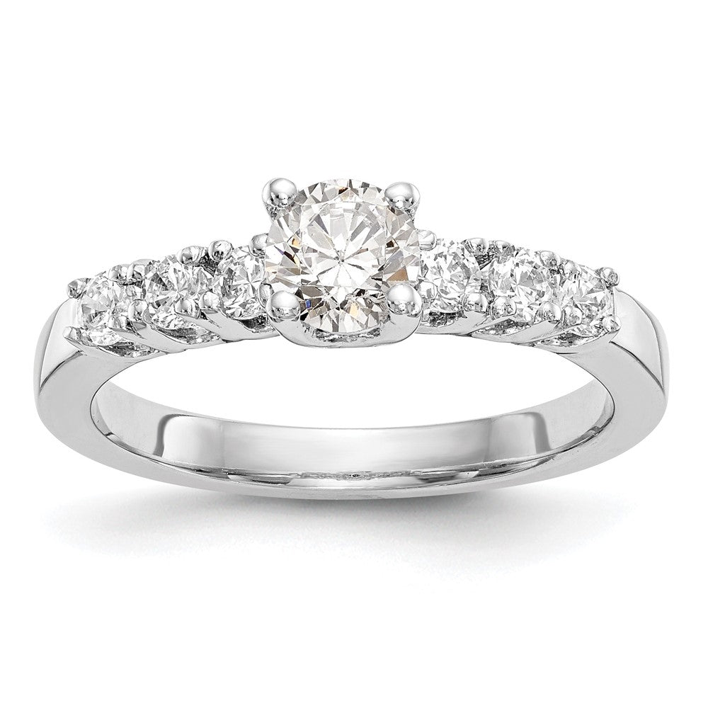 14K Weißgold Verlobungsring mit simuliertem Diamanten