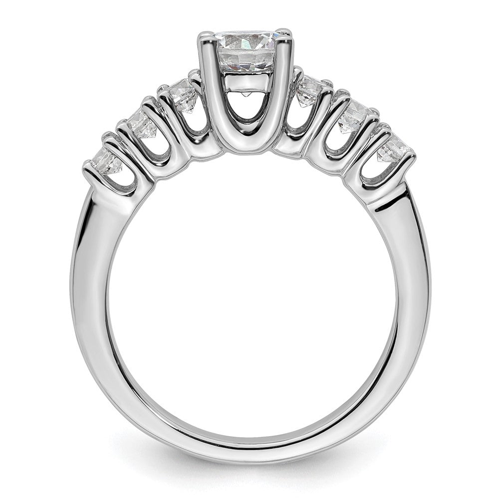 14K Weißgold Verlobungsring mit simulierten Diamanten