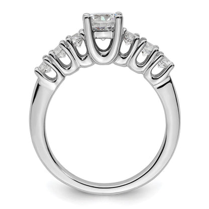 14K Weißgold Verlobungsring mit simulierten Diamanten
