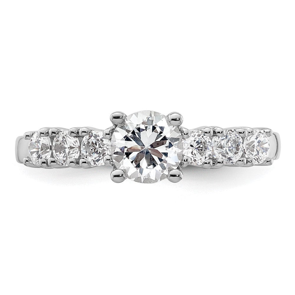 14K Weißgold Verlobungsring mit simulierten Diamanten