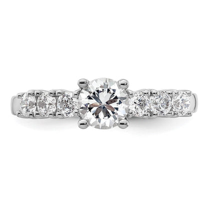 14K Weißgold Verlobungsring mit simulierten Diamanten