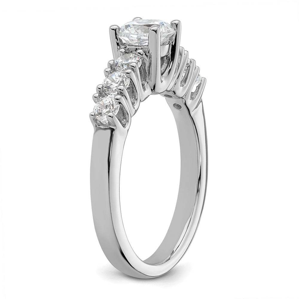 14K Weißgold Verlobungsring mit simulierten Diamanten