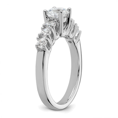14K Weißgold Verlobungsring mit simulierten Diamanten