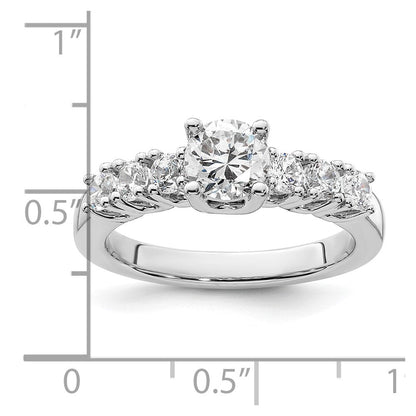 14K Weißgold Verlobungsring mit simulierten Diamanten