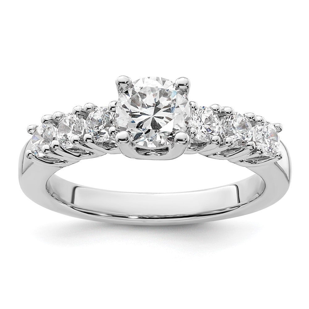 14K Weißgold Verlobungsring mit simulierten Diamanten