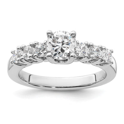 14K Weißgold Verlobungsring mit simulierten Diamanten