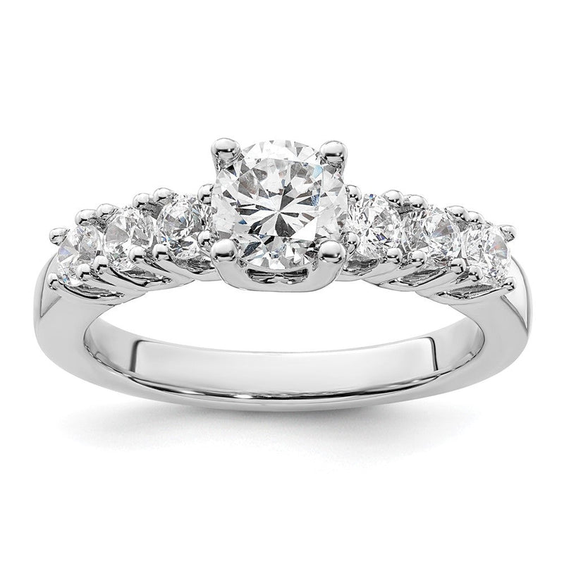 14K Weißgold Verlobungsring mit simulierten Diamanten