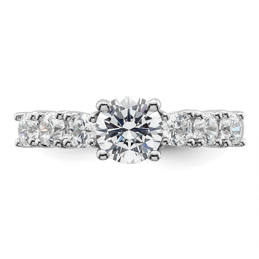 Verlobungsring aus 14K Weißgold mit simulierten Diamanten