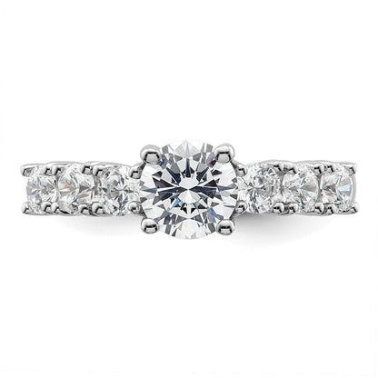 Verlobungsring aus 14K Weißgold mit simulierten Diamanten